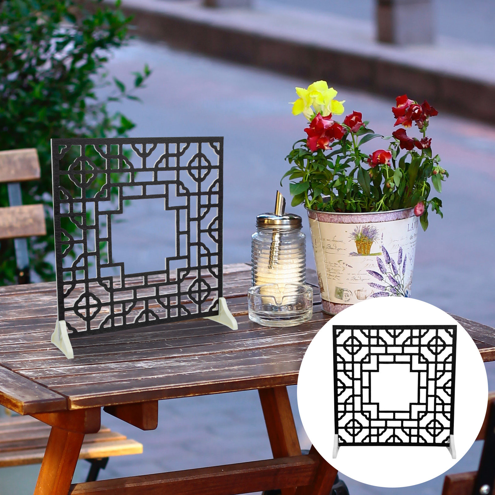 Home Decor Wall Panels - 30x30cm Retro Window Grid Background Panel
