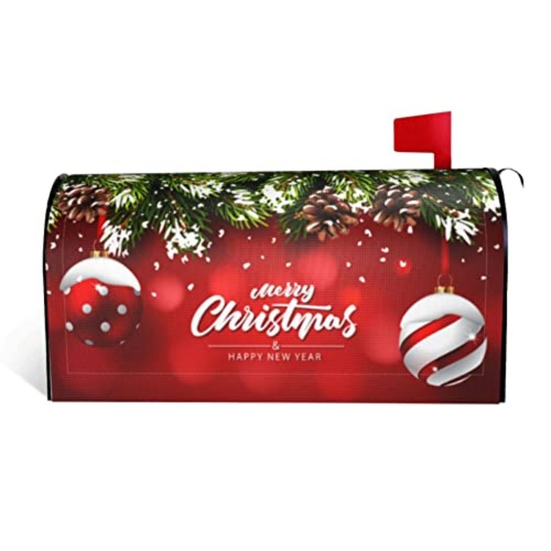 Home Decor Garden - Christmas Mailbox Covers Ball Fir Branch