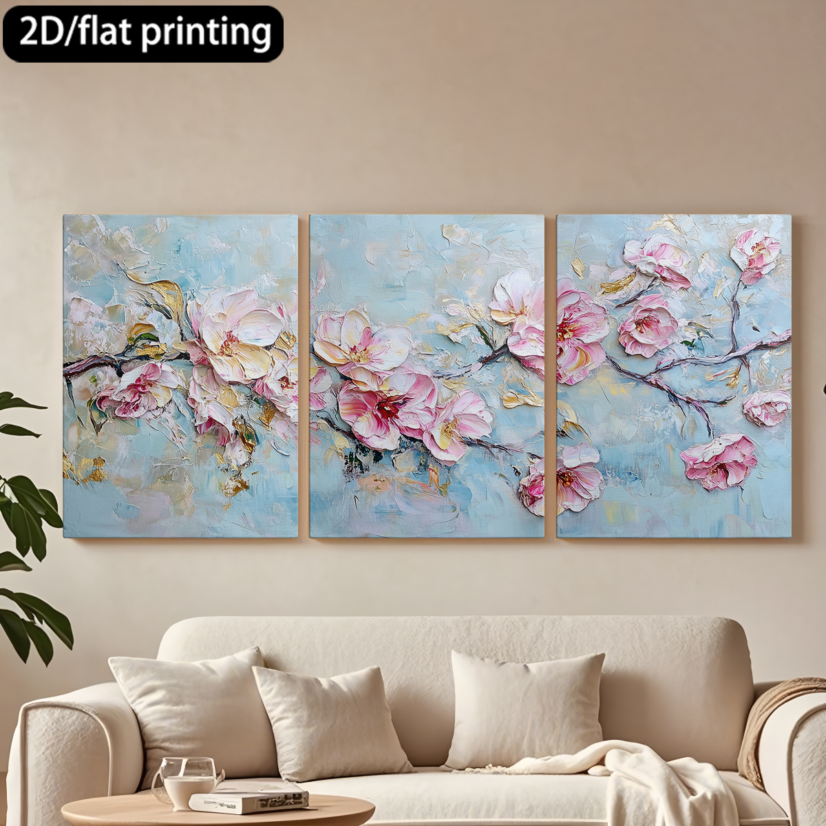 Abstract Oil Painting - 3pc wooden frame canvas decorative paintingHand-painted