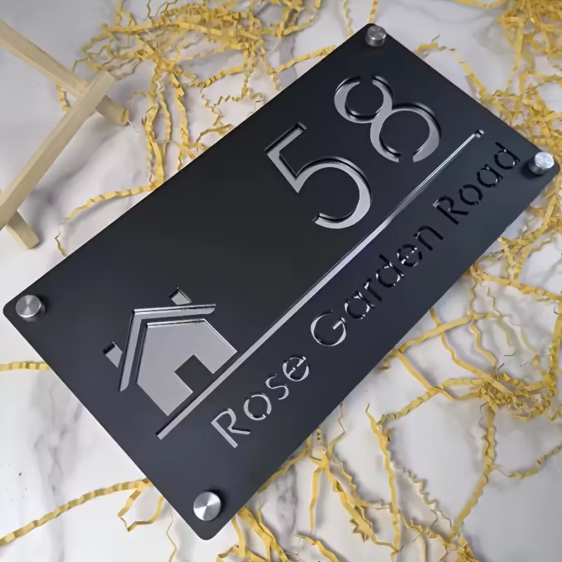 Home Christmas Decor - 1pc Custom Number&Text Cute House Acrylic