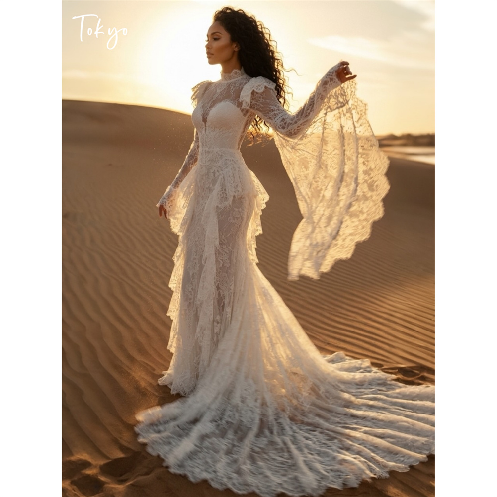 Boho Wind Chimes - Tokyo Boho Lace Bell Sleeve Wedding