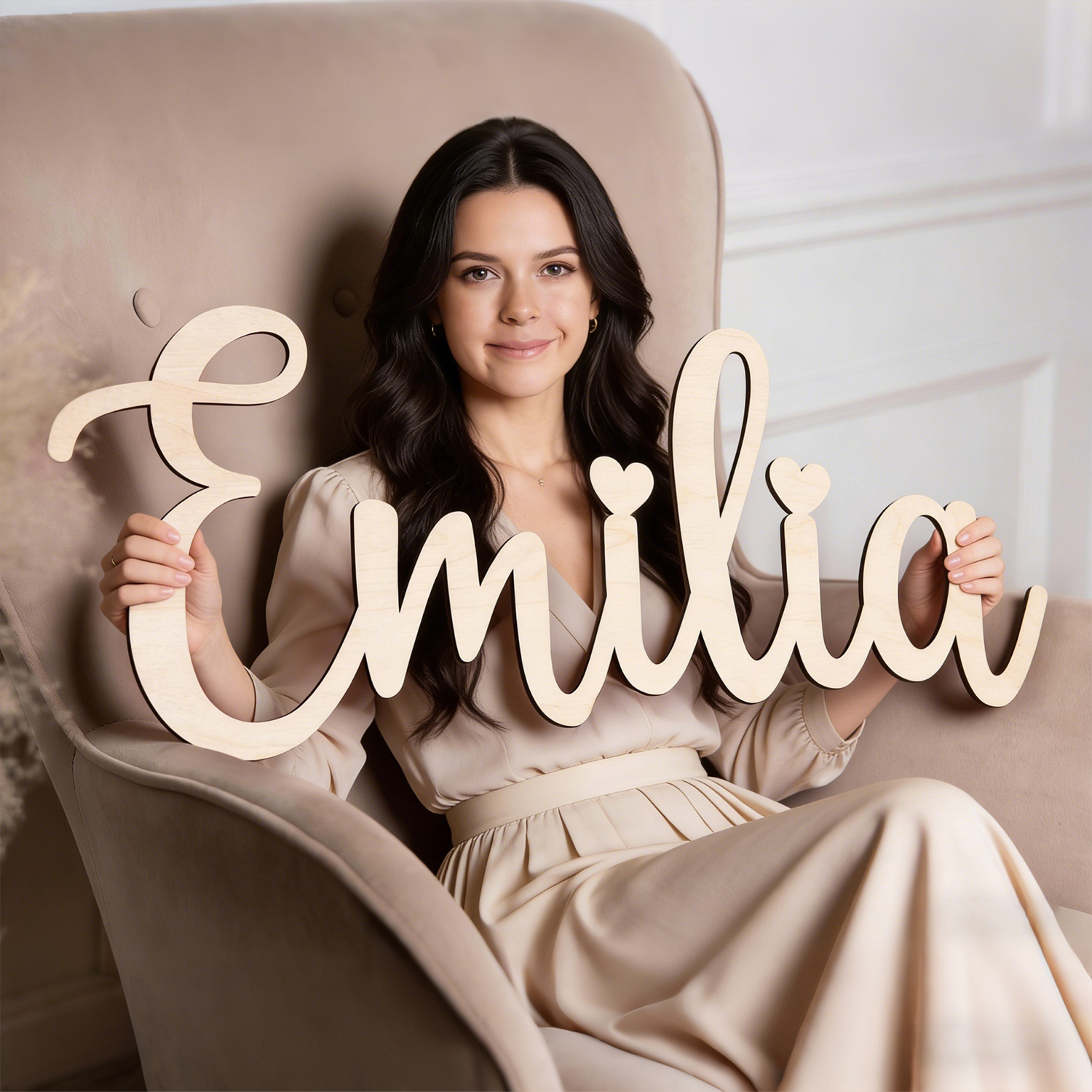 Home Christmas Decor - 1pc personalized custom wooden name tag,