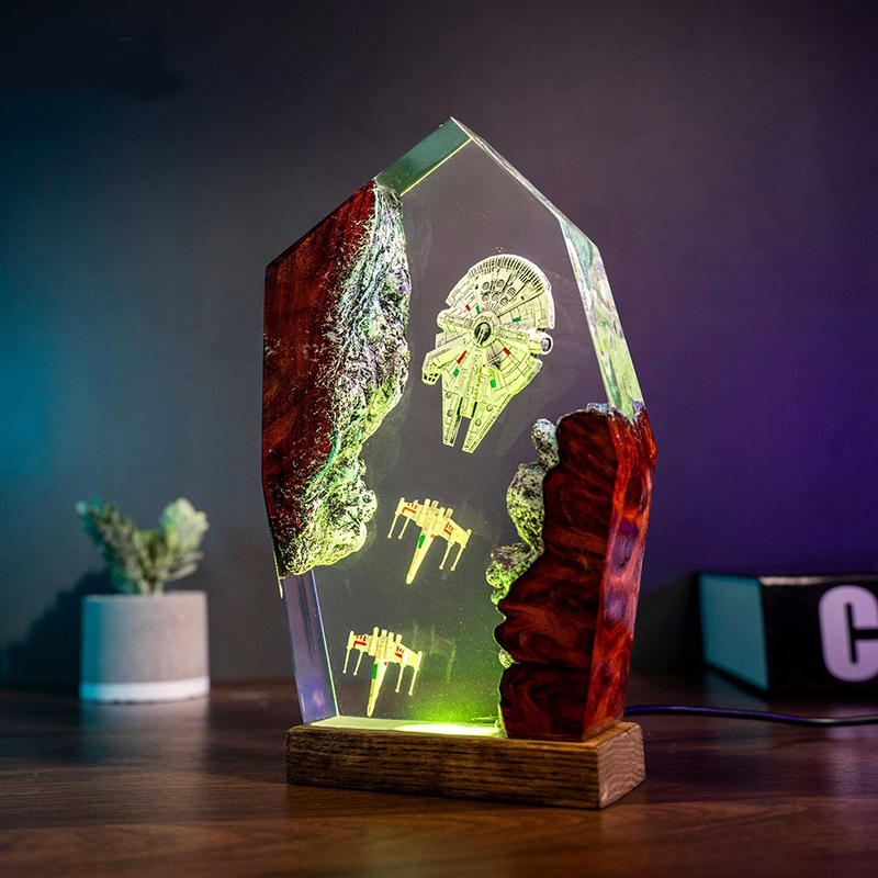 Home Decor Xmas - Table Resin Lamp Universe War Sence
