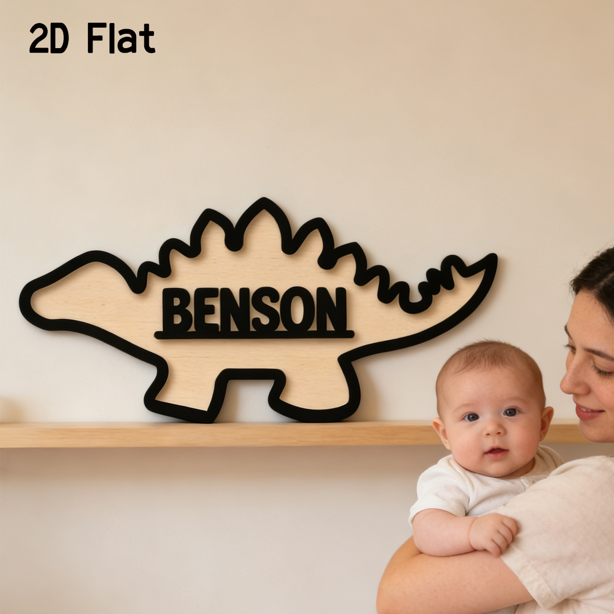 Home Decor Diy - 1Pc Cutom Dinosaur Wooden Acrylic Name