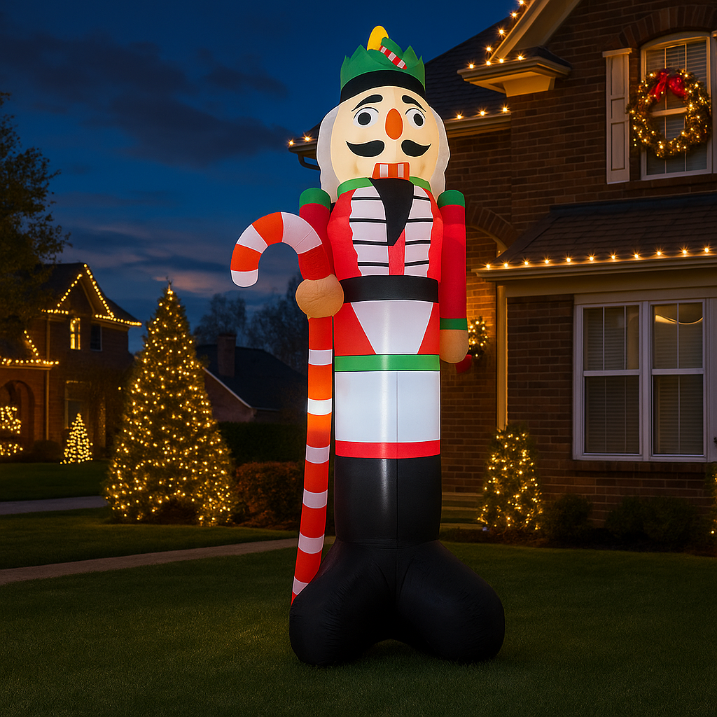 Home Decor Xmas - 3.6M/11.8FT Inflatable Nutcracker Soldier with Candy