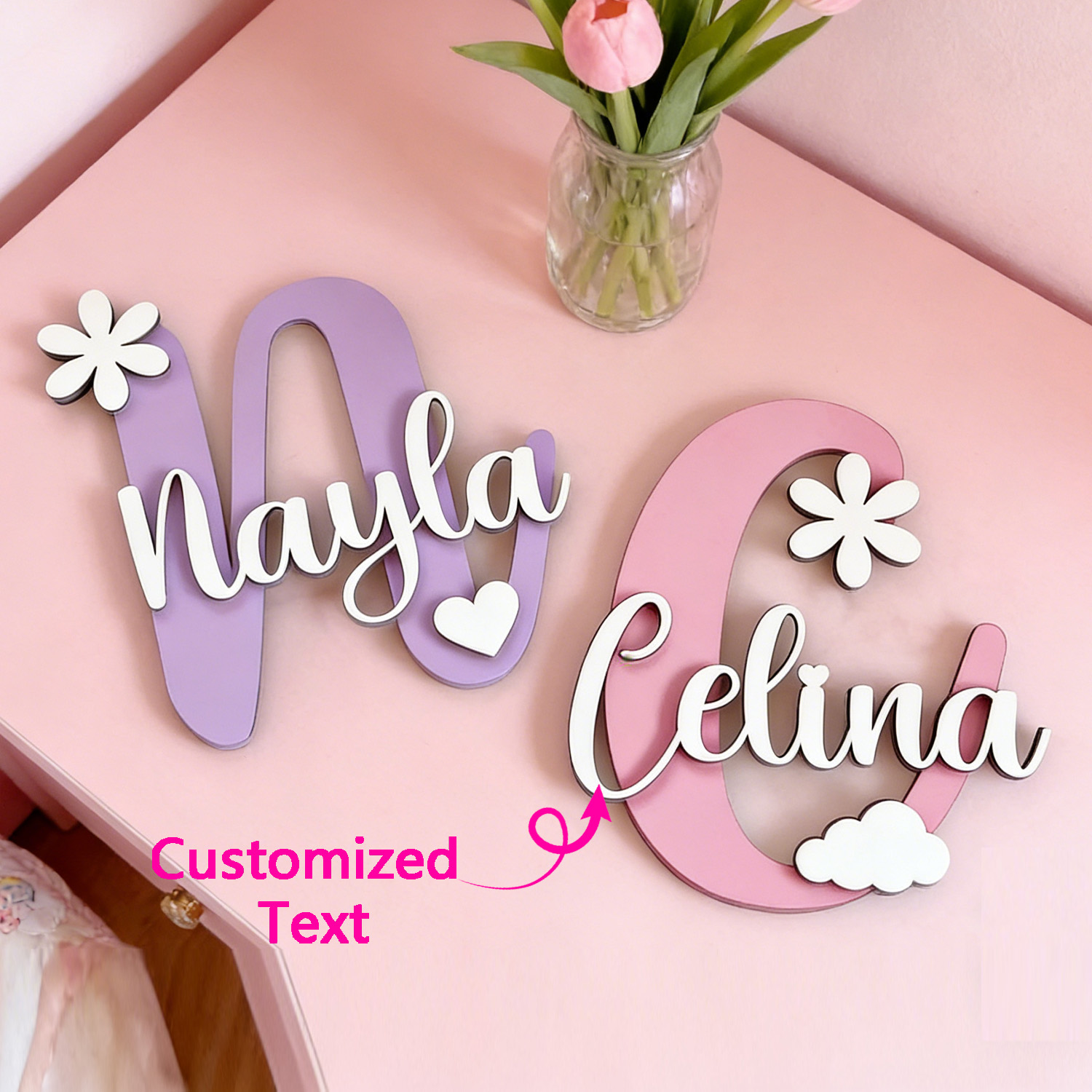 Home Decor Diy - 1pc Piece of Customizable Name Tag,