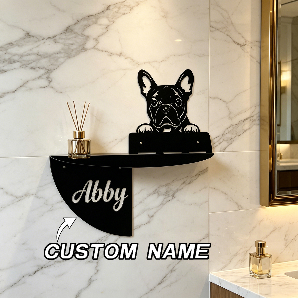 Home Decor Diy - Personalized French Bulldog Metal Decor Shelf