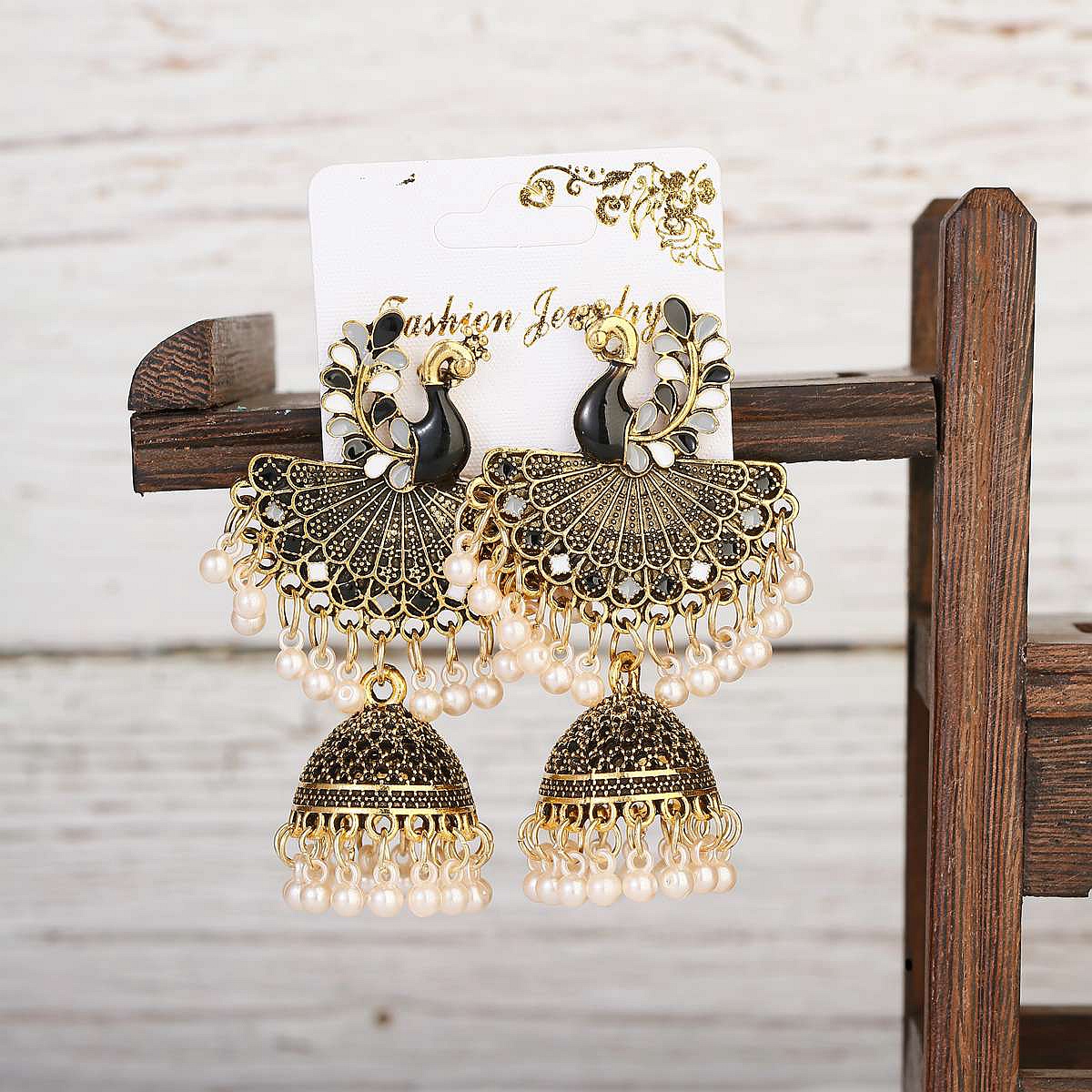 Boho Wind Chimes - Vintage Antique Indian Dripping Oil Peacock