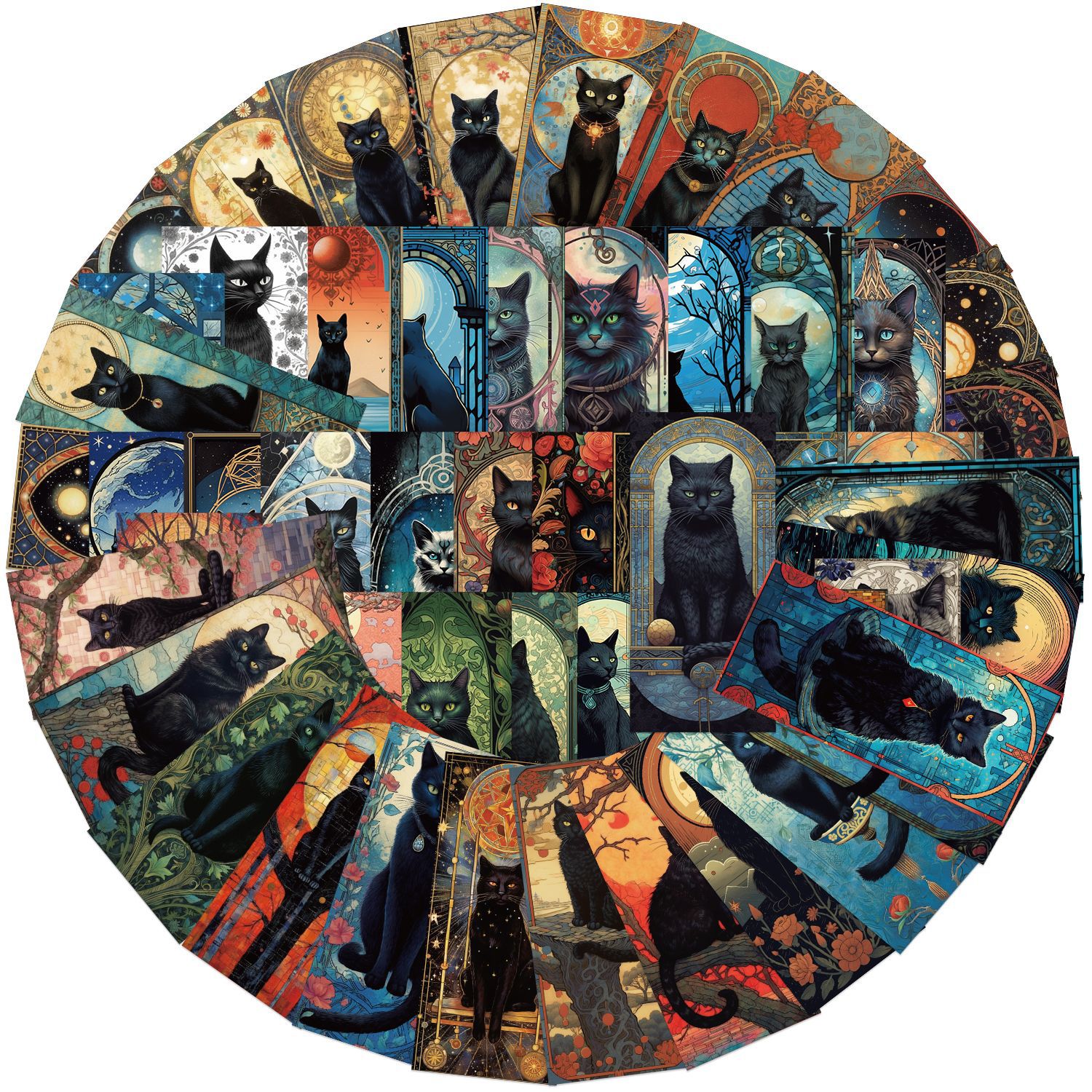 Home Decor Wall Panels - 60PCS Dark Gothic Black Cat Home