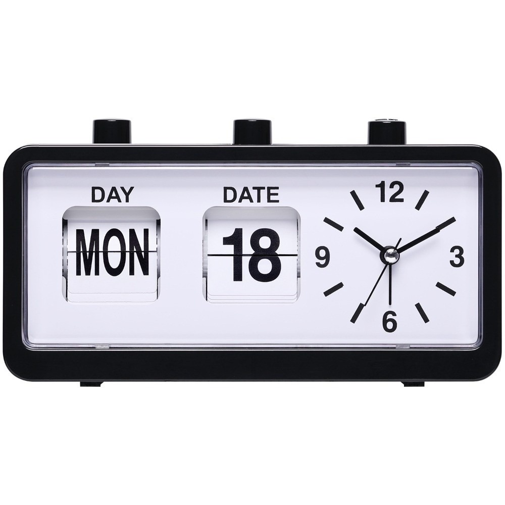 Vintage Alarm Clock - Electronic Manual Page-flipping Calendar Clock Vintage