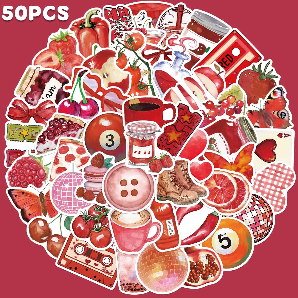 Home Decor Wall Panels - 50pcs Cherry Downtown Sticker Fashion Funny
