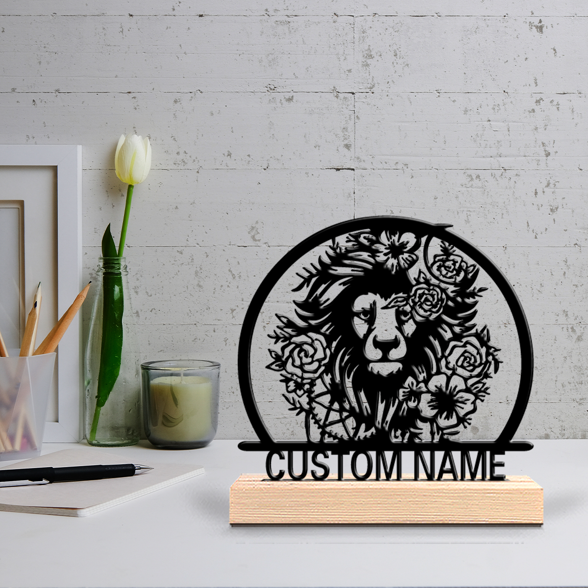 Home Christmas Decor - 1pc Beauty Personalized Custom lion Wooden