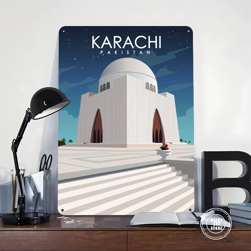 Karachi Pakistan Metal Poster  - Home Decor Karachi 评论和价格
