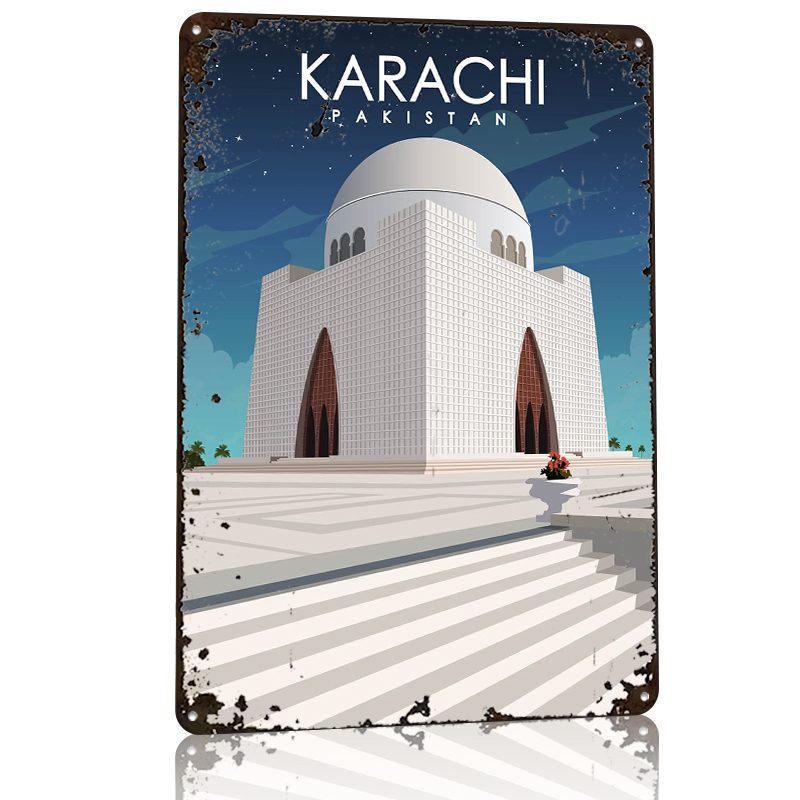 Karachi Pakistan Metal Poster  - Home Decor Karachi 评论和价格
