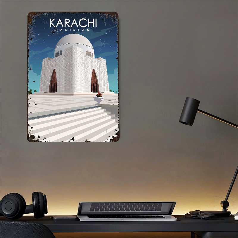 Karachi Pakistan Metal Poster  - Home Decor Karachi 评论和价格