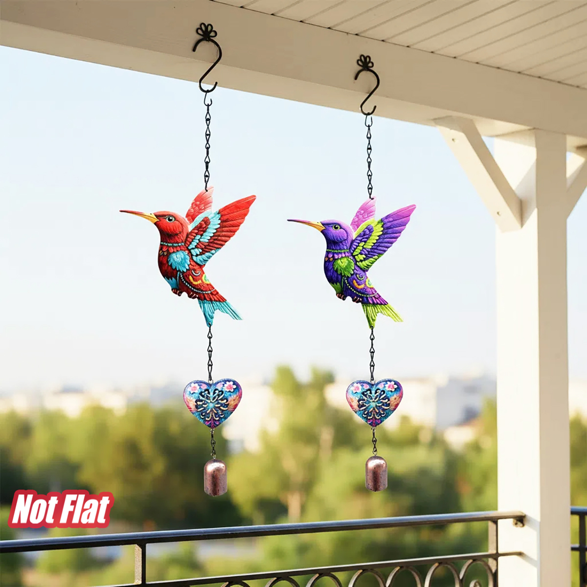 20 Inch Outdoor Metal Hummingb - Boho Wind Chimes 评论和价格