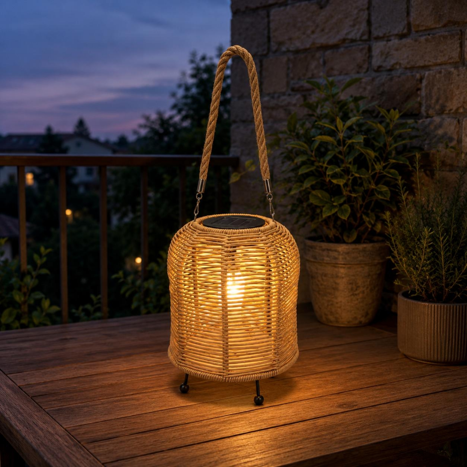Handwoven Solar Lantern Braide - Home Decor Garden 评论和价格