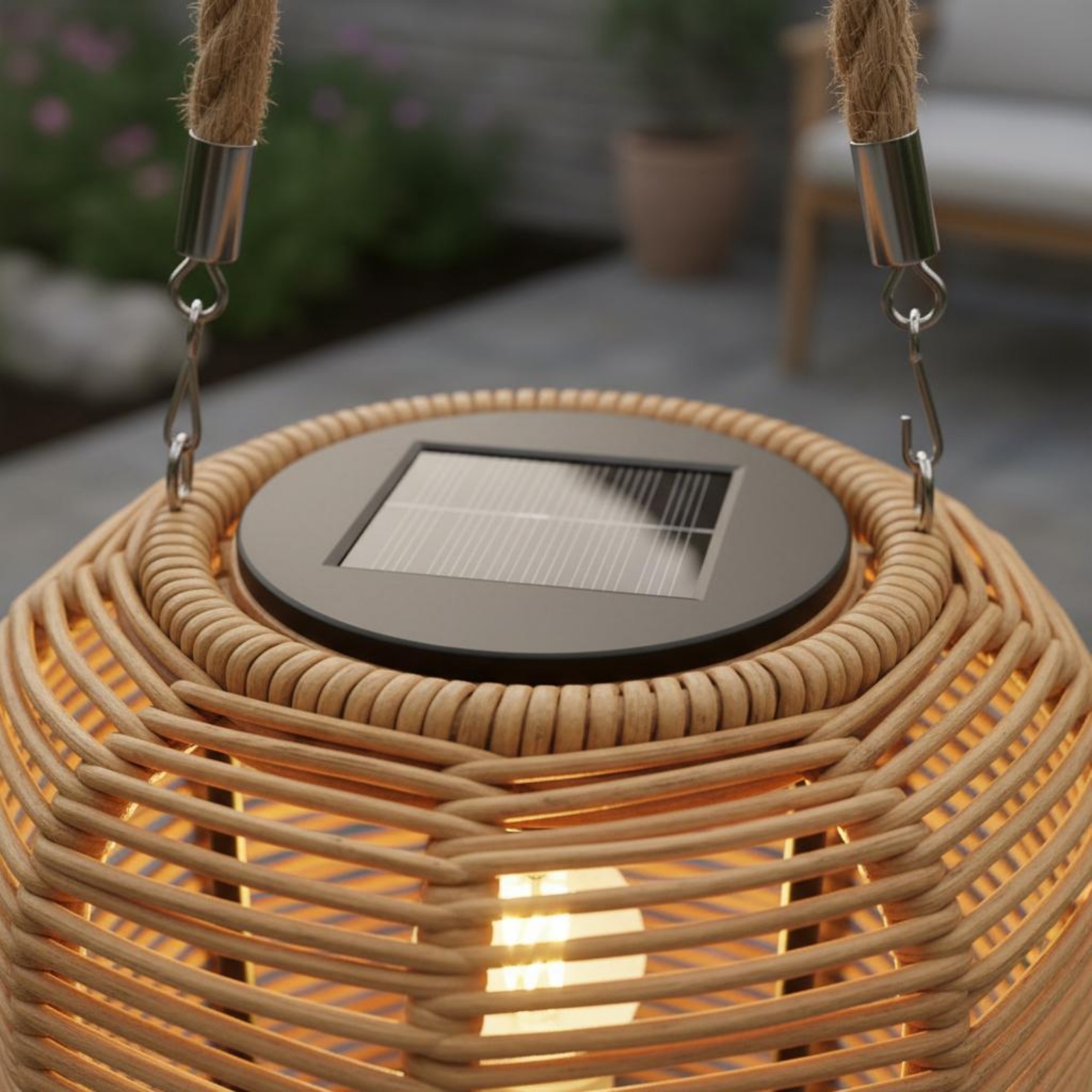 Handwoven Solar Lantern Braide - Home Decor Garden 评论和价格
