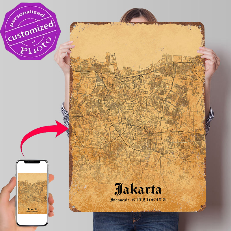 Jakarta Tin Poster Customized  - Home Decor Jakarta 评论和价格