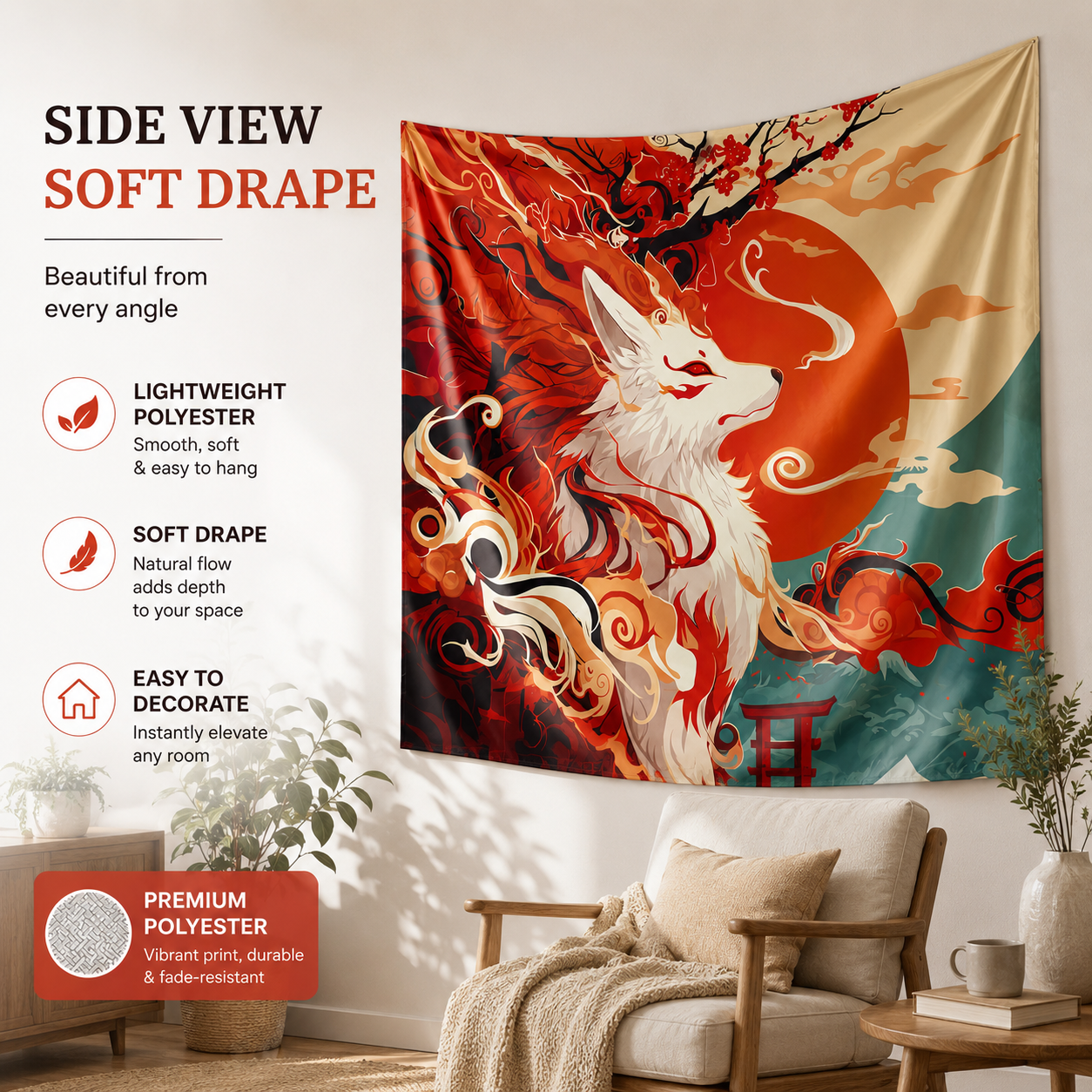 Japanese Style White Wolf Tape - Home Decor Zen Style 评论和价格