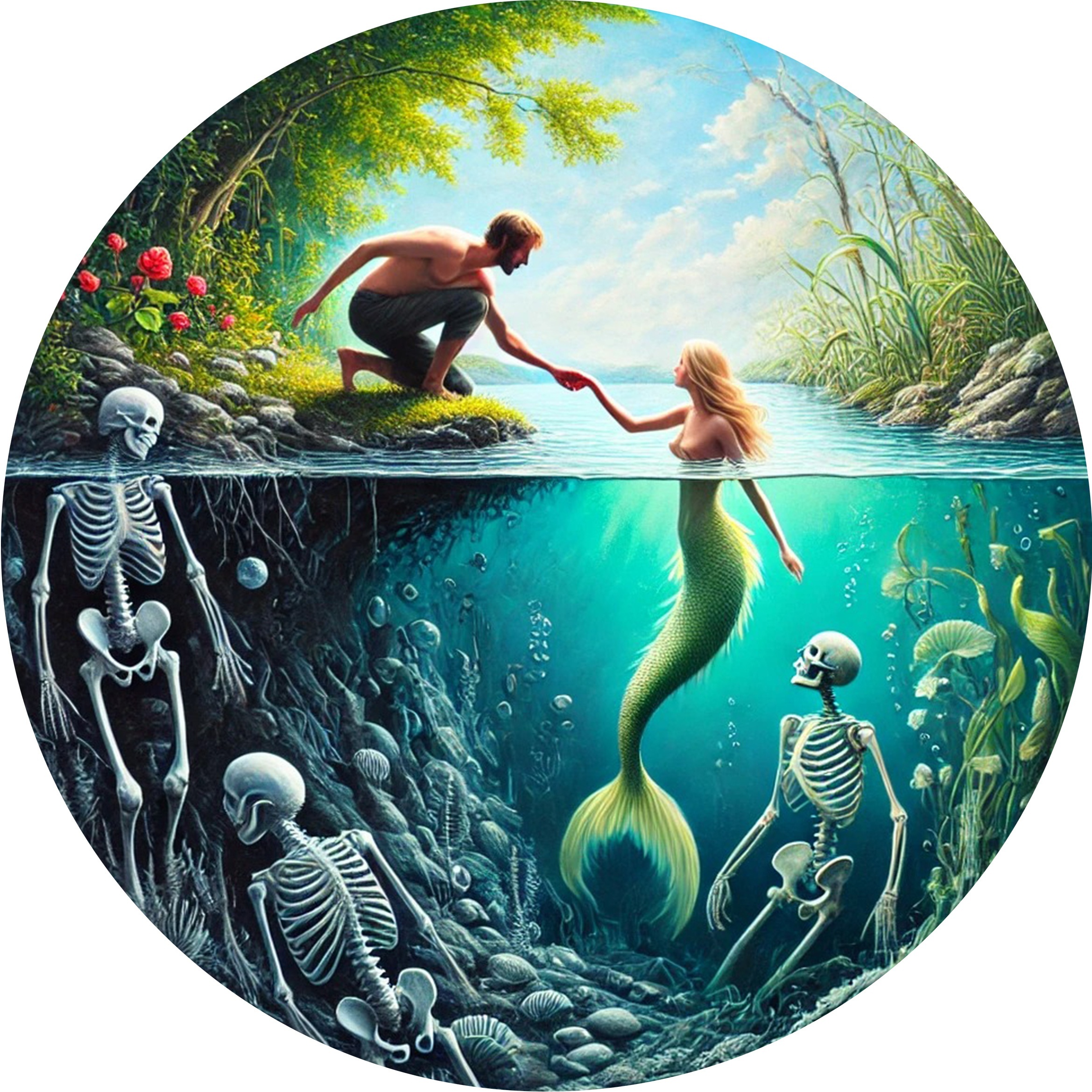 1pc Mermaid Metal Round Alumin - Home Decor Garden Ideas 评论和价格