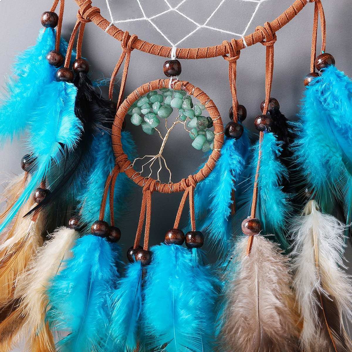 Handmade Feather Dream Catcher - Boho Wind Chimes 评论和价格