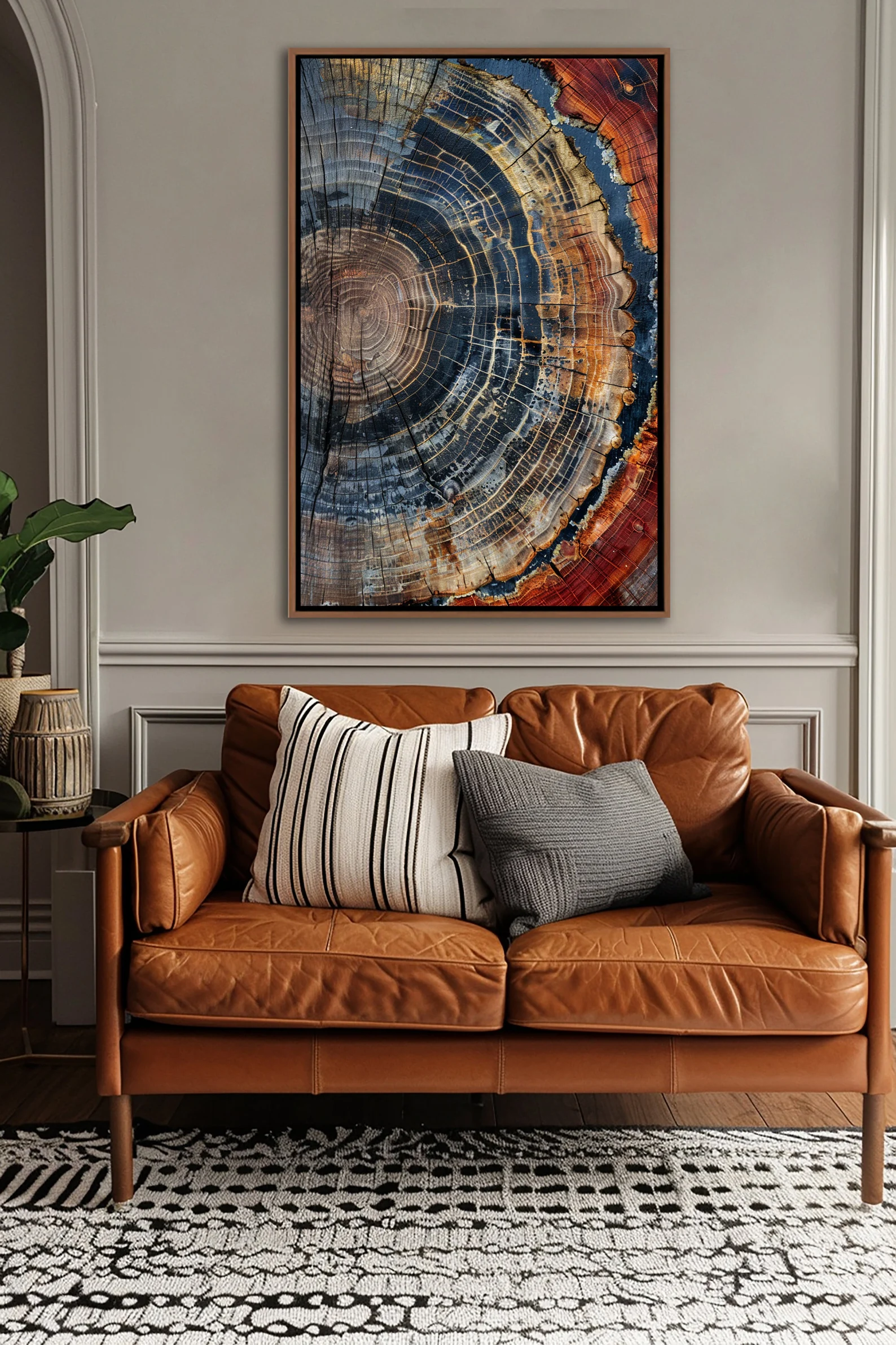 Tree Ring Framed Wall Art, Abs - Abstract Oil Painting 评论和价格