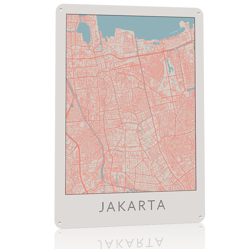 Jakarta Vintage Map Metal Post - Home Decor Jakarta 评论和价格