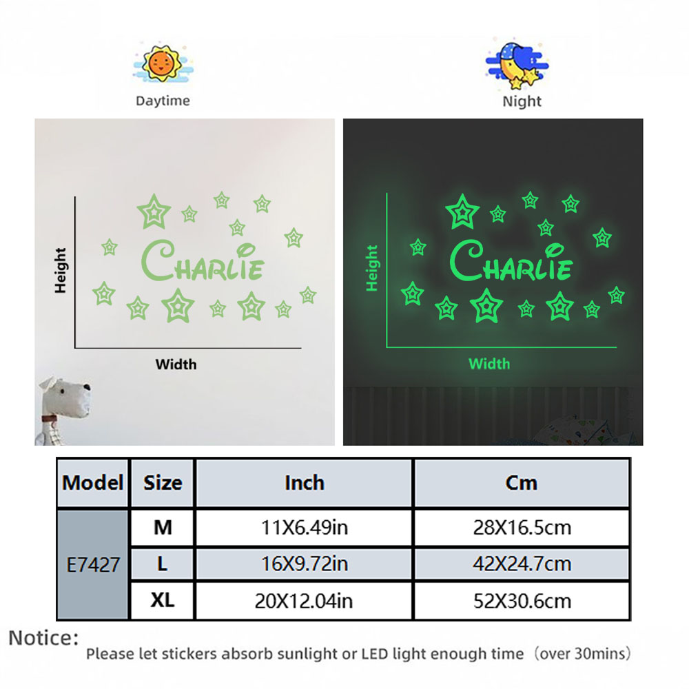 1pc Cartoon stars Custom Name  - Home Decor Diy 评论和价格