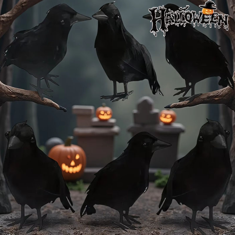 1PC Lifelike Black Crow Decor  - Home Decor Garden 评论和价格