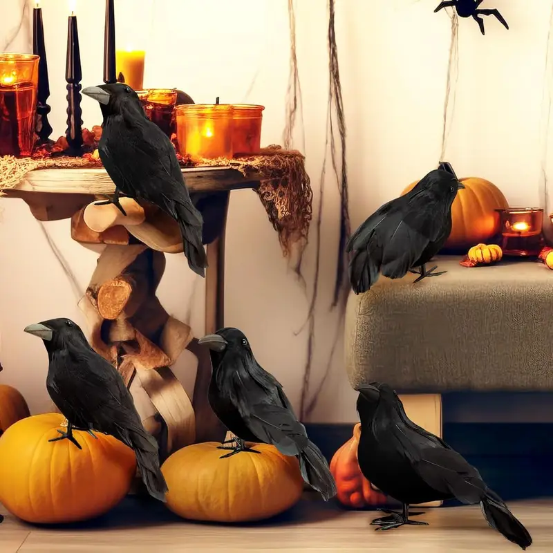 1PC Lifelike Black Crow Decor  - Home Decor Garden 评论和价格