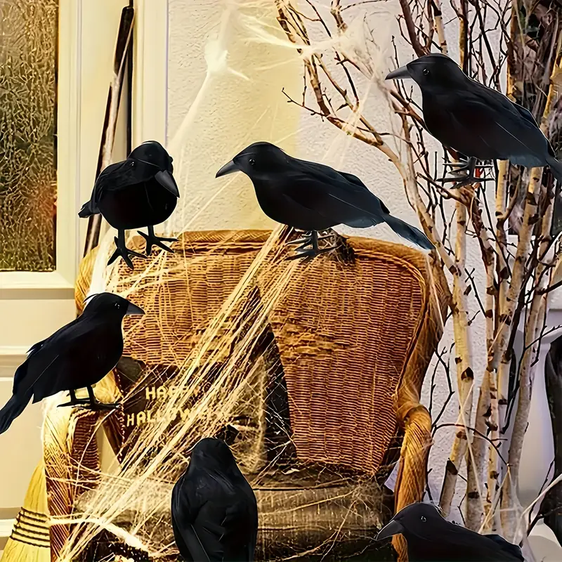 1PC Lifelike Black Crow Decor  - Home Decor Garden 评论和价格