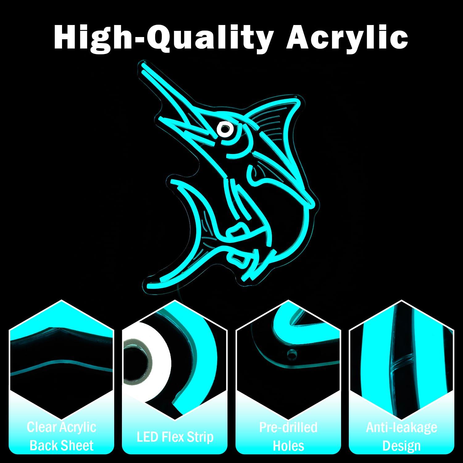 Marlin Fish Neon Sign Deep Sea - Home Decor Light 评论和价格