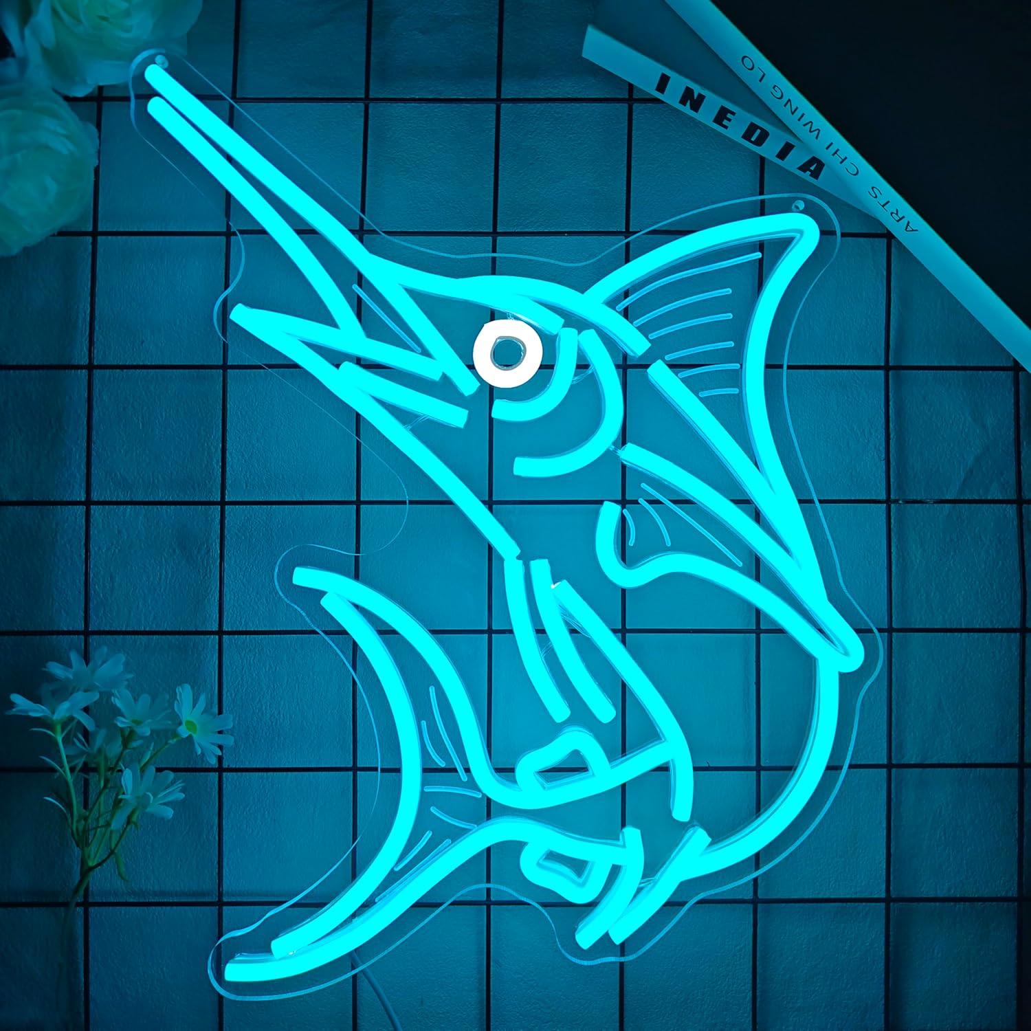 Marlin Fish Neon Sign Deep Sea - Home Decor Light 评论和价格