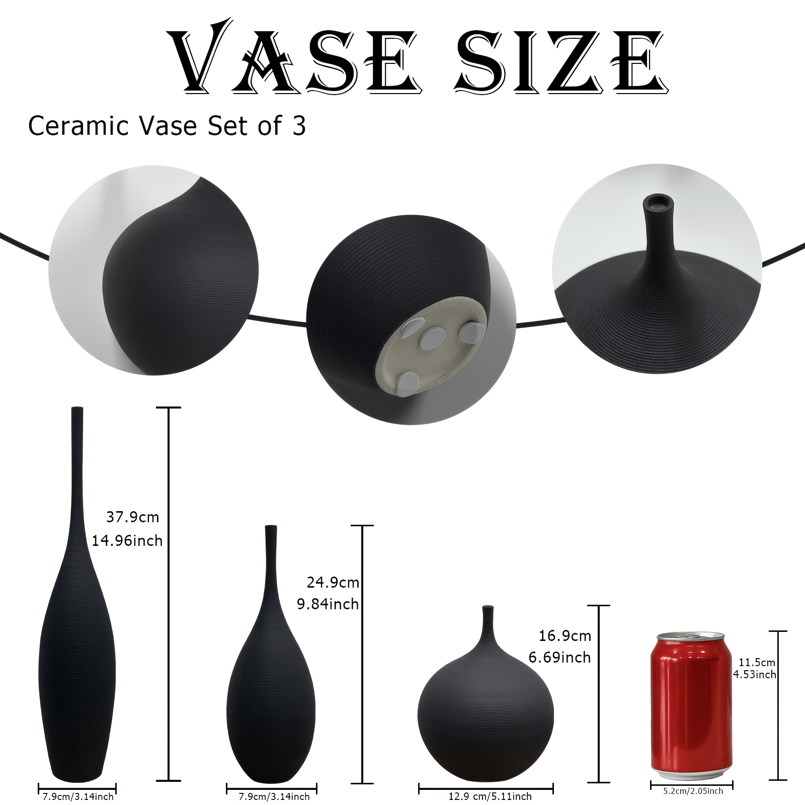 [Modern Boho Vases] Black Cera - Home Decor Vase With Flowers 评论和价格