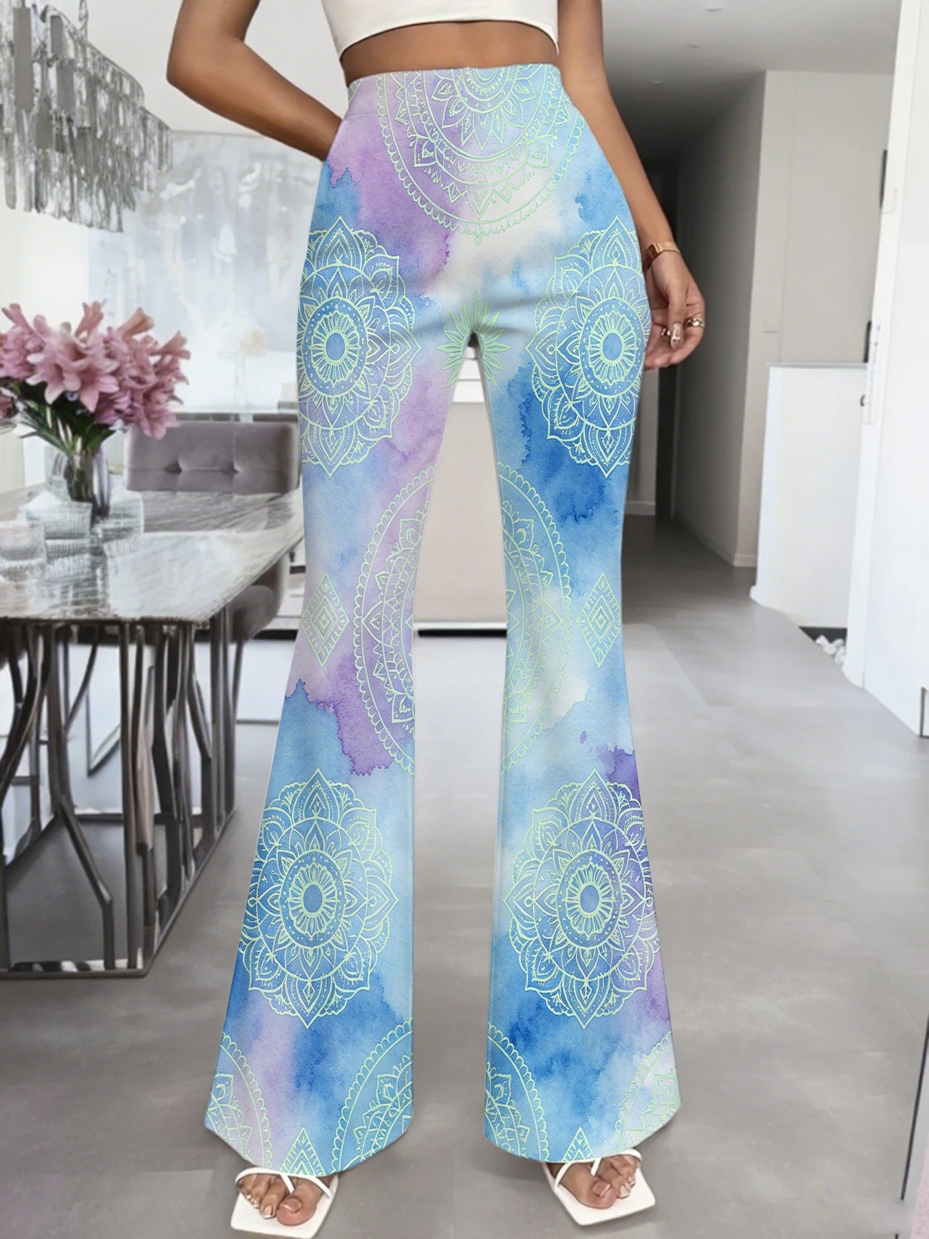 Women's High Waist Mandala Pri - Boho Wind Chimes 评论和价格