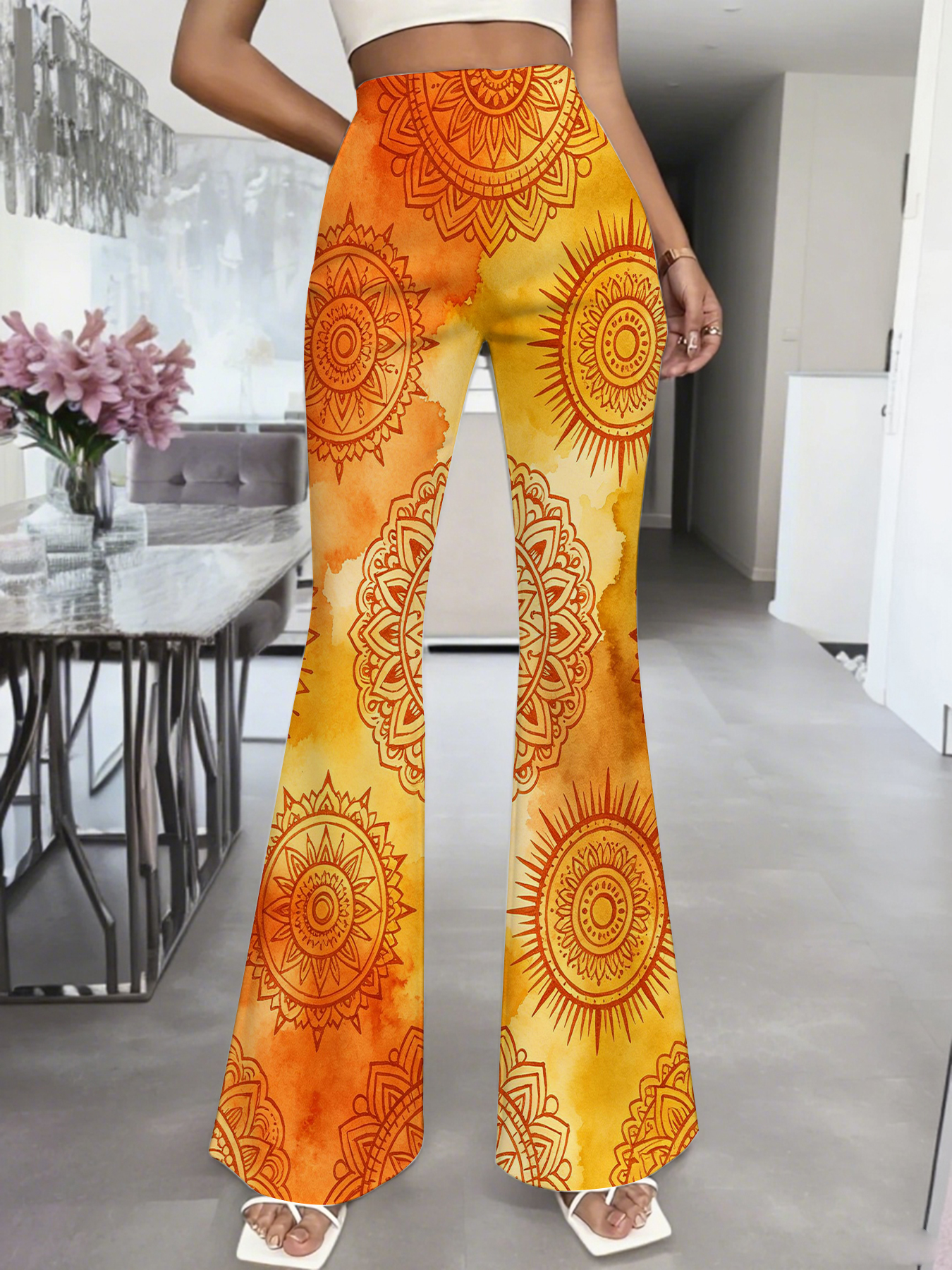 Women's High Waist Mandala Pri - Boho Wind Chimes 评论和价格