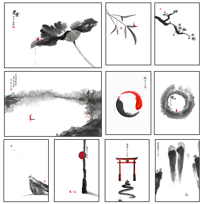 Chinese Traditional Ink Style  - Home Decor Zen Style 评论和价格