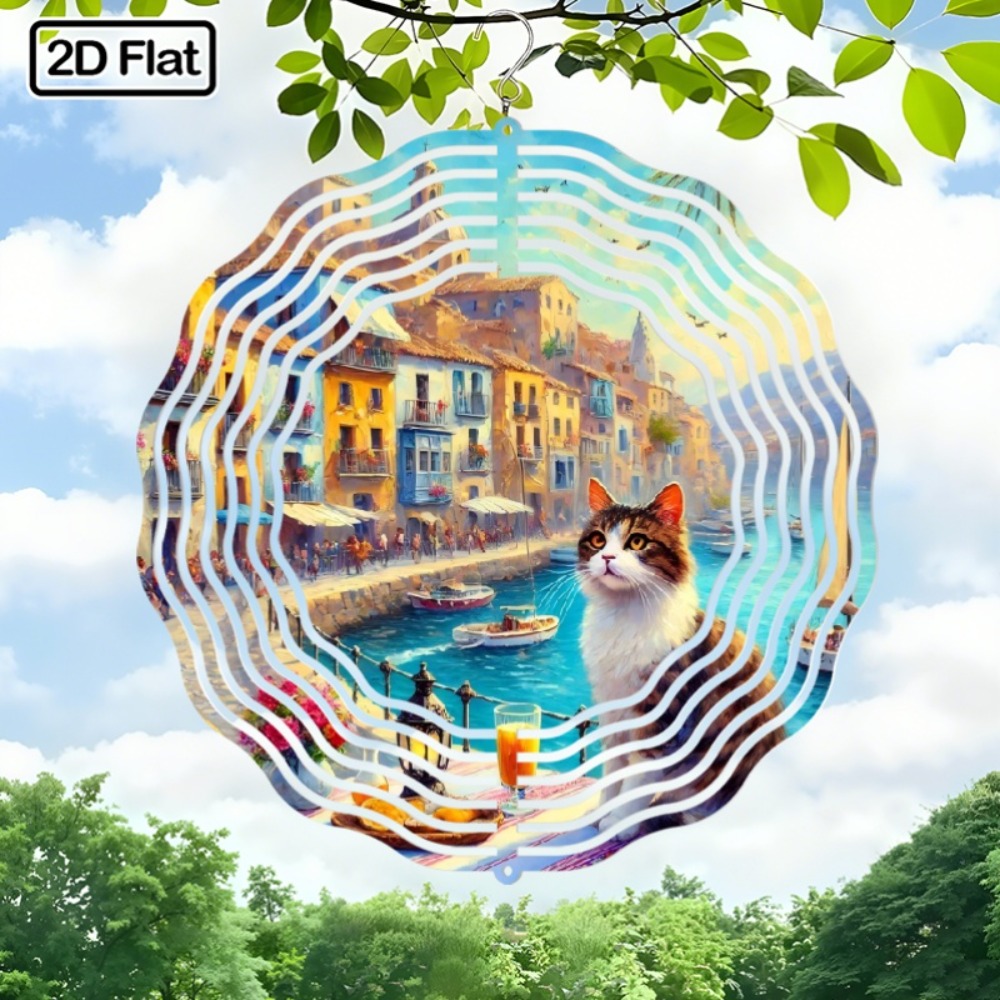 Boho 2D Water Cat Rotating Win - Boho Wind Chimes 评论和价格