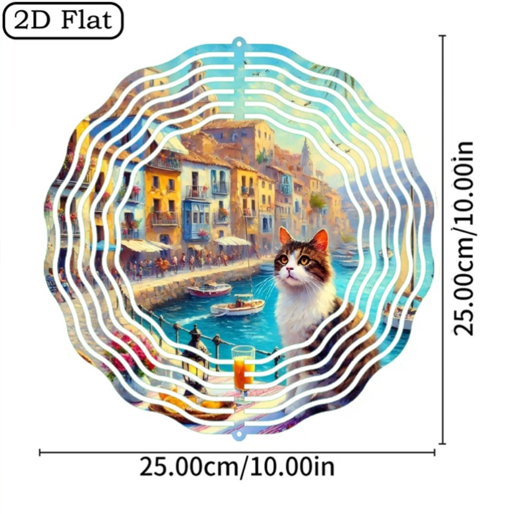 Boho 2D Water Cat Rotating Win - Boho Wind Chimes 评论和价格