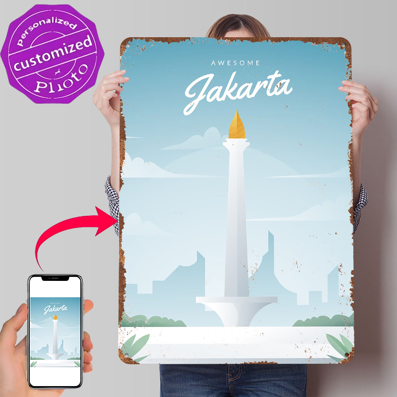 Jakarta Indonesia Tinplate Pos - Home Decor Jakarta 评论和价格