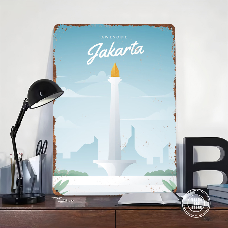 Jakarta Indonesia Tinplate Pos - Home Decor Jakarta 评论和价格