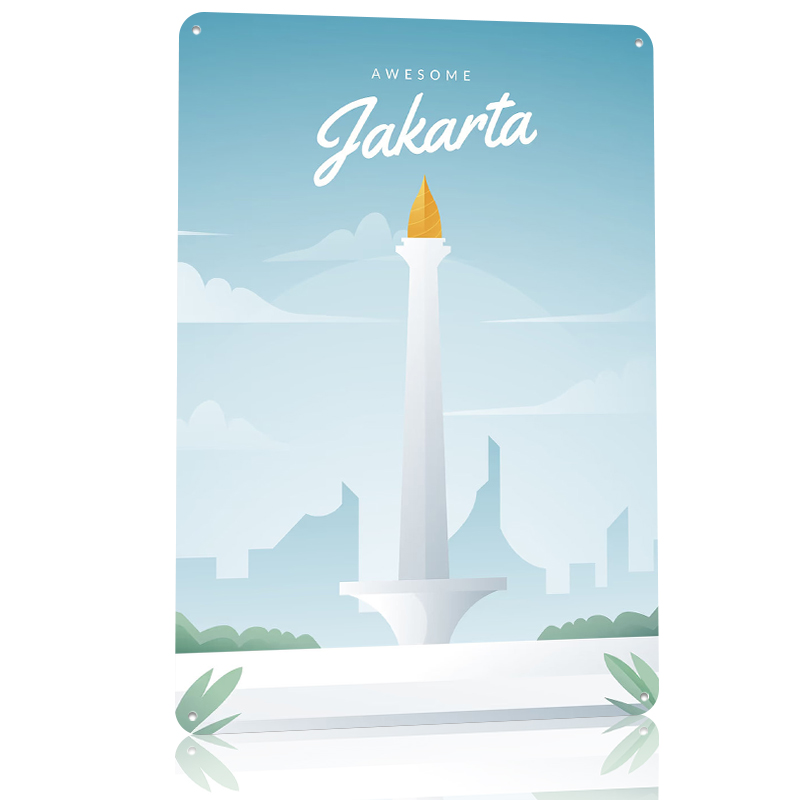 Jakarta Indonesia Tinplate Pos - Home Decor Jakarta 评论和价格
