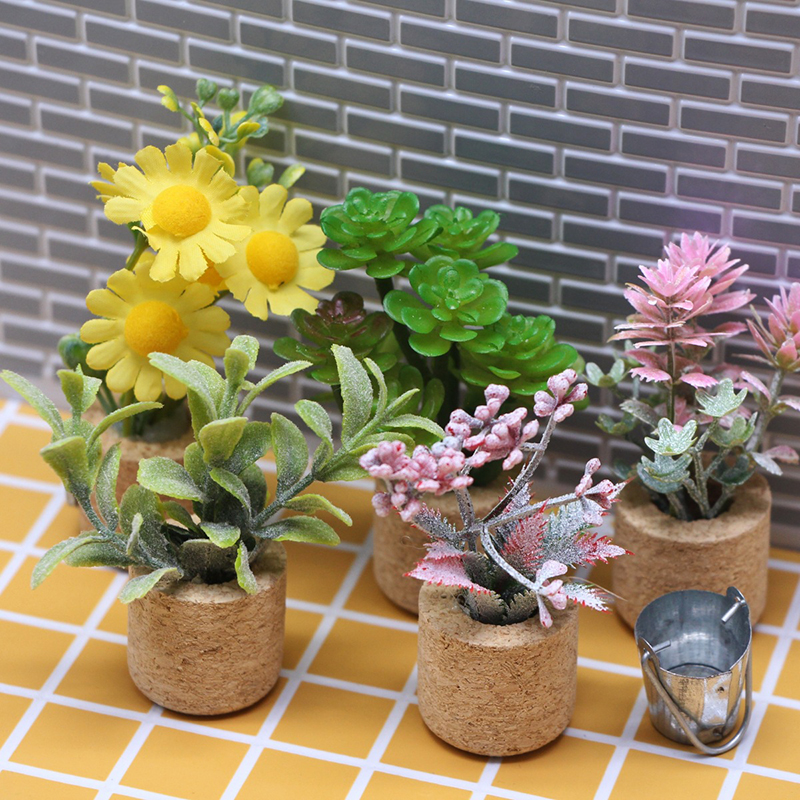 🛒1:12 Dollhouse Simulation Flo - Home Decor Garden 评论和价格