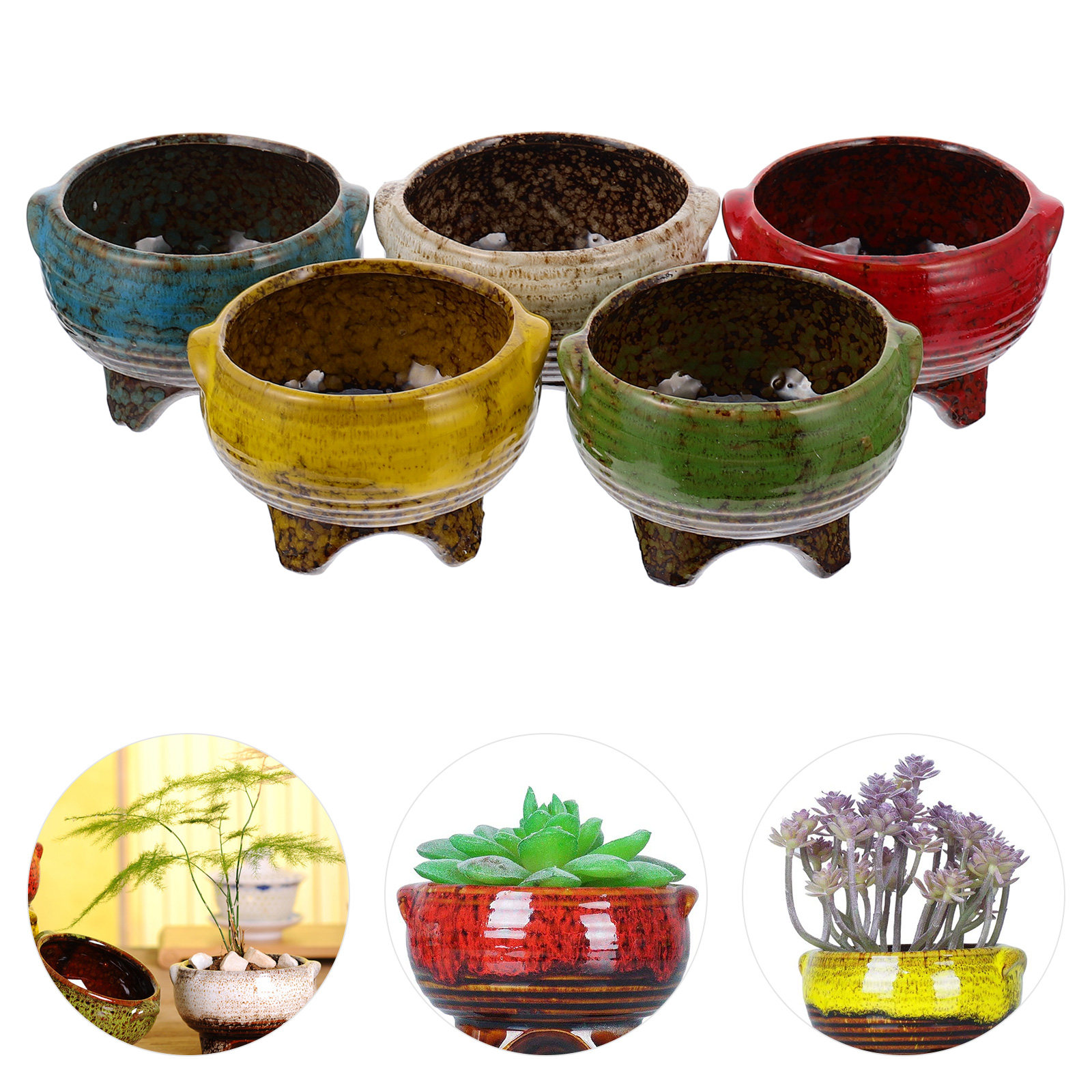 5Pcs Ceramic Flower Container  - Home Decor Garden Ideas 评论和价格