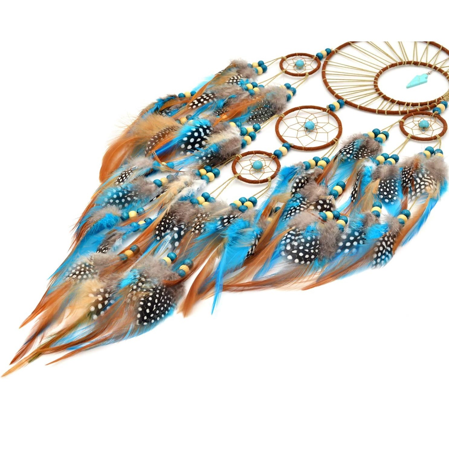 Bohemian Turquoise Dream Catch - Boho Wind Chimes 评论和价格