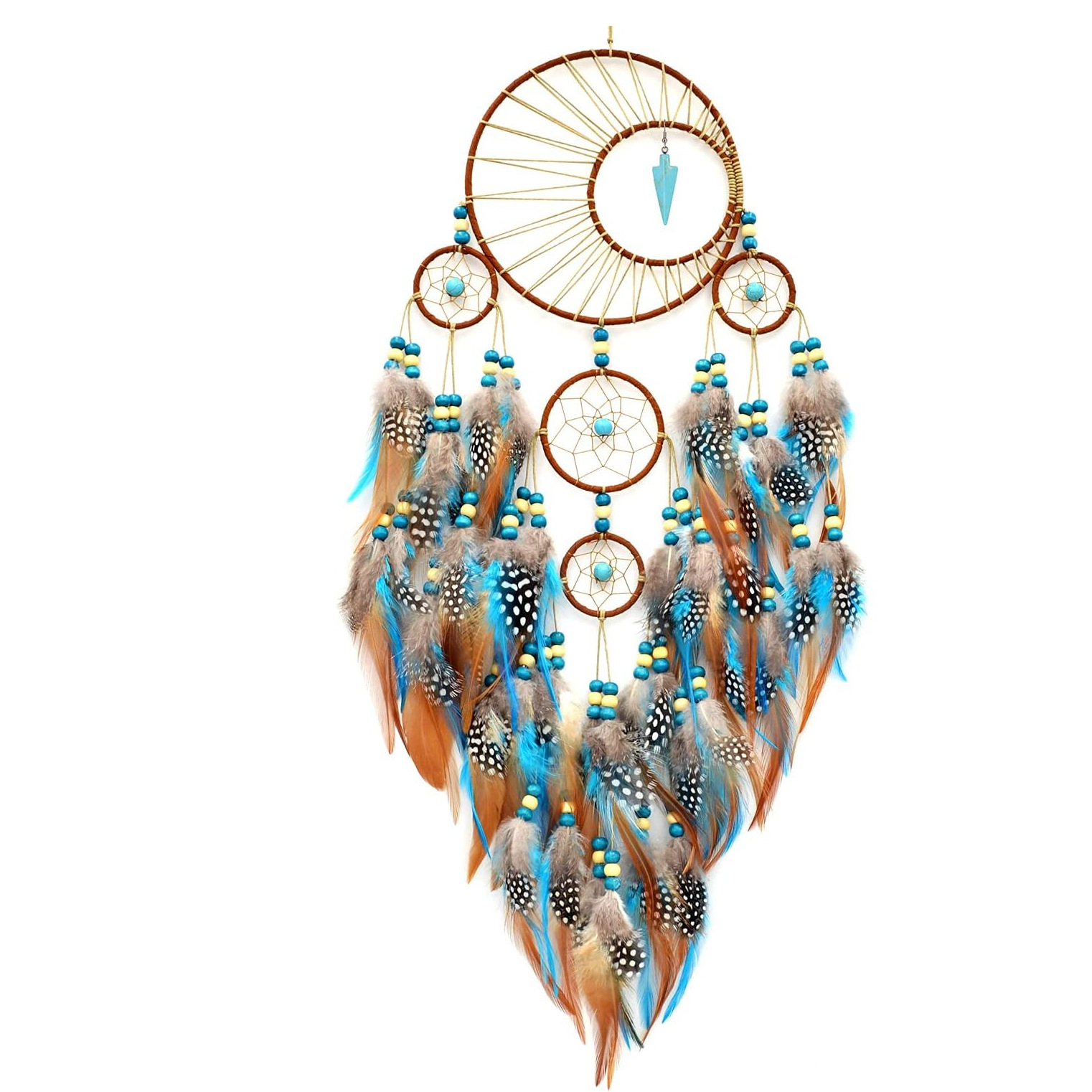 Bohemian Turquoise Dream Catch - Boho Wind Chimes 评论和价格