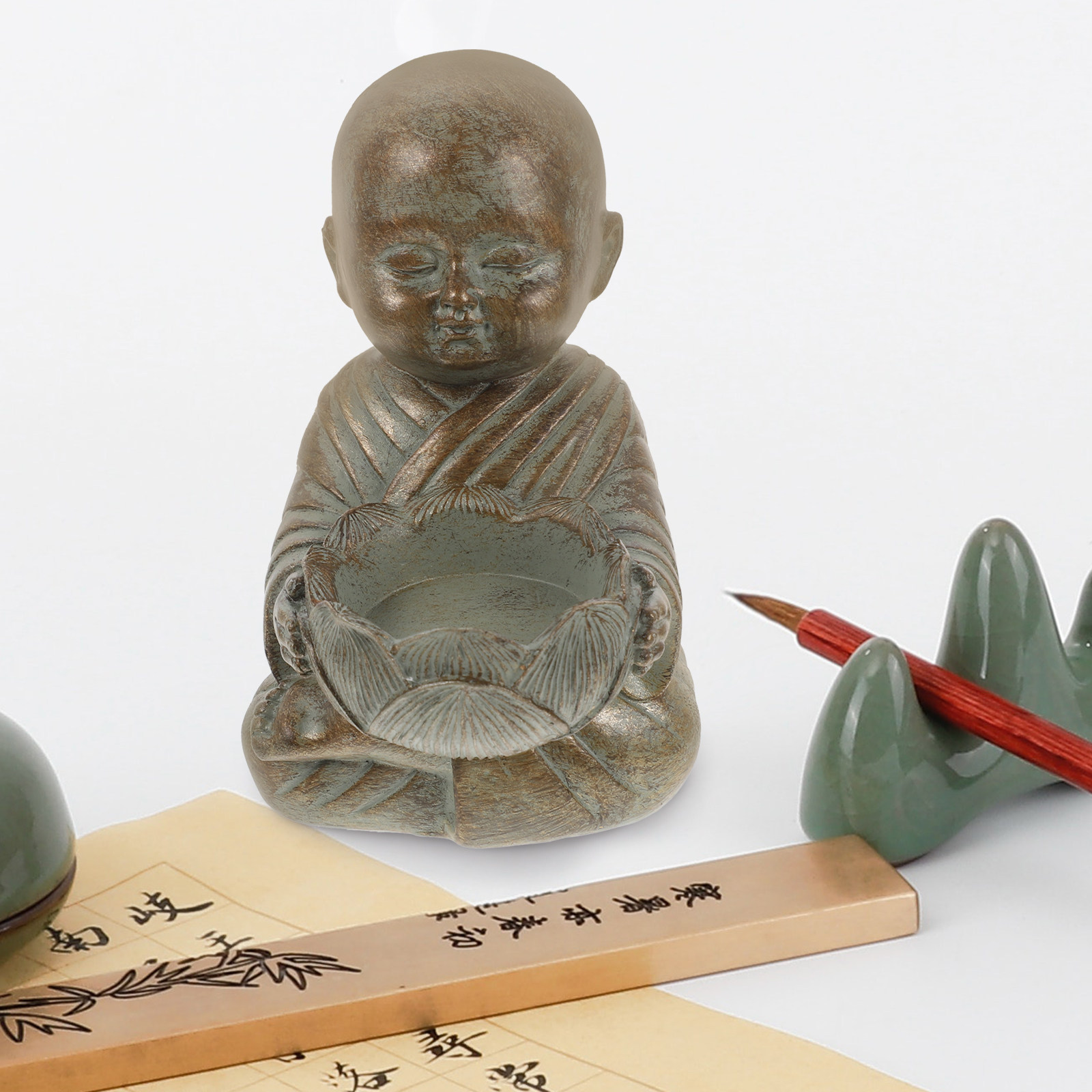 Zen Sculpture Resin Craft Chin - Home Decor Zen Style 评论和价格