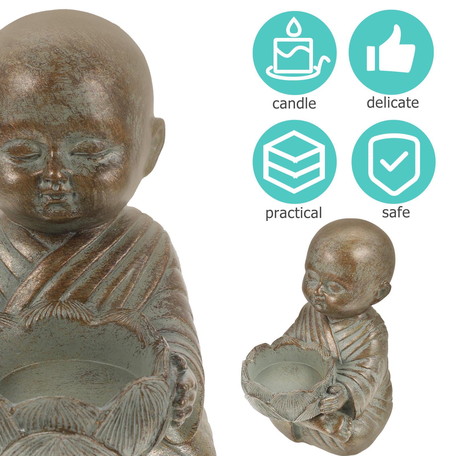 Zen Sculpture Resin Craft Chin - Home Decor Zen Style 评论和价格