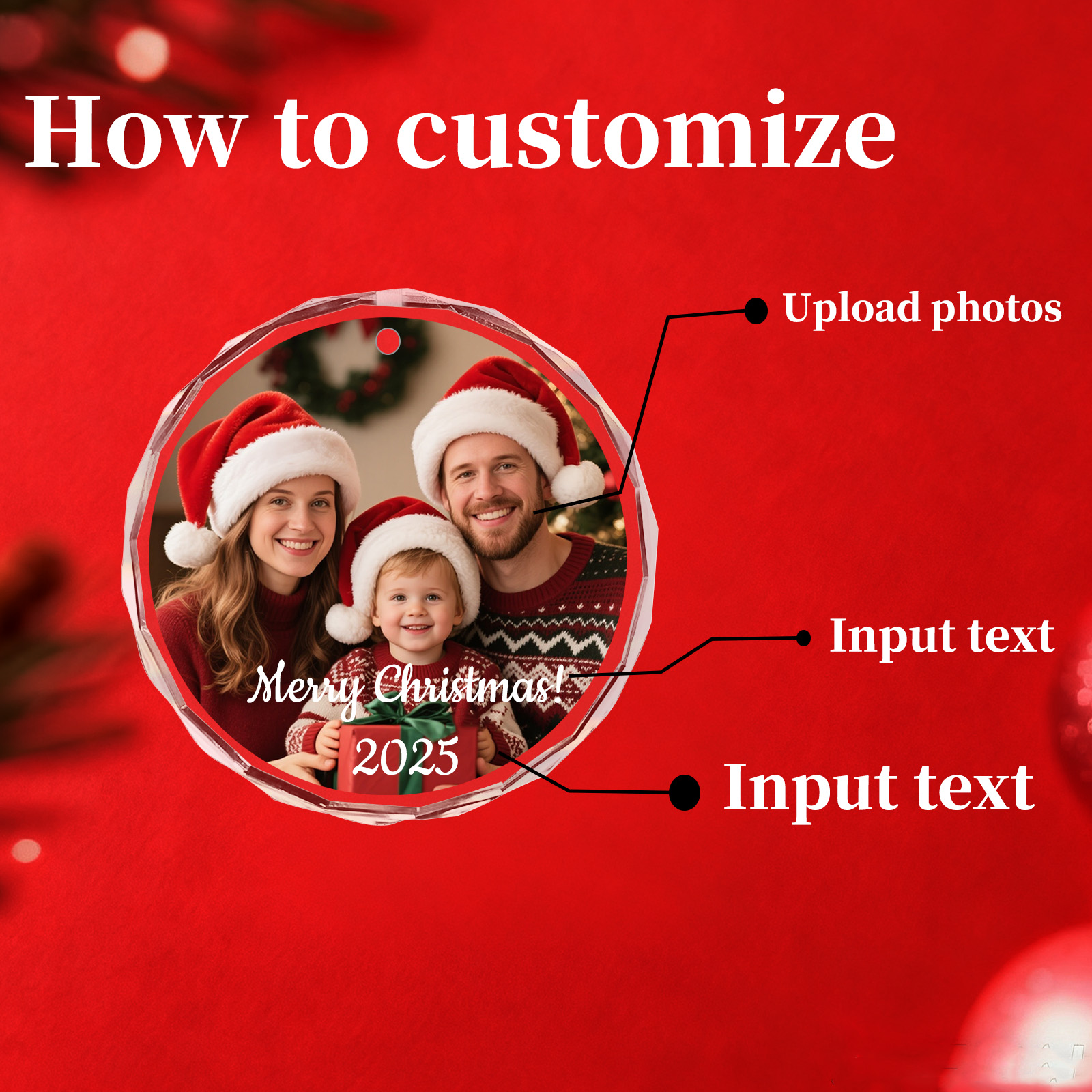 Custom Christmas Photo Ornamen - Home Decor Xmas 评论和价格